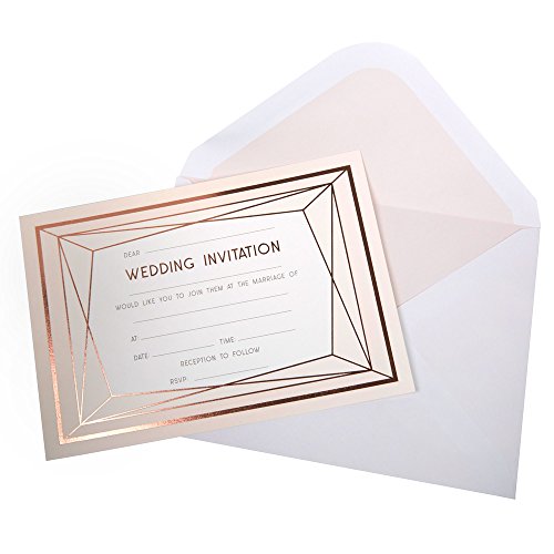Neviti – Geo Blush – Hochzeit Einladungen, mit Umschlägen, 10 Stück von Neviti