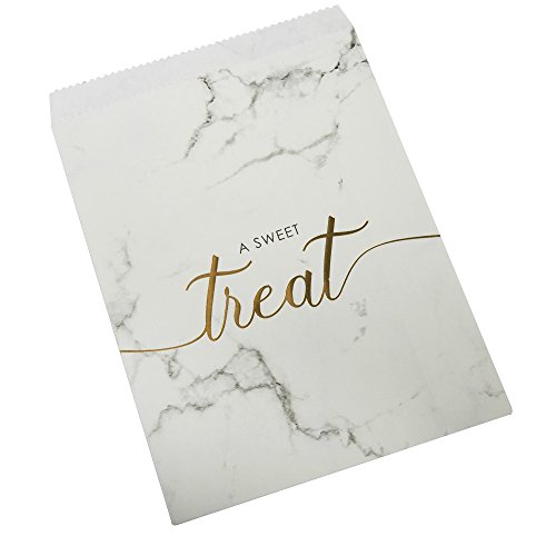 Neviti Süßigkeitenbeutel mit Schriftzug Marmor, Papier, 13 x 0.1 x 16.5 cm, 25 von Neviti