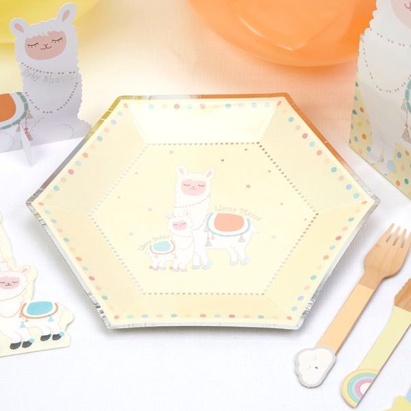 Partyteller mit Lama, Einwegteller für Kinder-Themengeburtstag, 8er Pack Partyteller mit Lama, Einwegteller für Kinder-Themengeburtstag, 8er Pack von Neviti