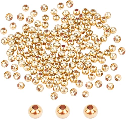 Nevoluxer 300 Stück Goldene Perlen 4mm Perlen für Armbänder Gold, 14K Vergoldet & Glatt – Runde Abstandshalterperlen Schmuck DIY für Halsketten, Sommer-Armbänder & Ohrringe Nevoluxer 300 Stück Goldene Perlen 4mm Perlen für Armbänder Gold, 14K Vergoldet & Glatt – Runde Abstandshalterperlen Schmuck DIY für Halsketten, Sommer-Armbänder & Ohrringe von Nevoluxer