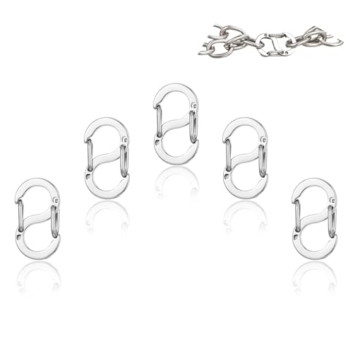 Nevoluxer 5 Stück Armband Verschluss (Silber), Kettenverschluss für Halsketten & Armbänder, Rostfrei & Hypoallergen für Verkürzen, Verbinden & Sichern von Schmuck von Nevoluxer