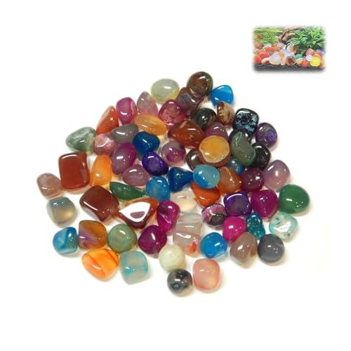 Nevoluxer 50 stück Achat Edelsteine Halbedelsteine Perlen 9mm ~ 15mm Trommelsteine Edelstein Halbedelstein für Edelsteinspiel zur Schatzsuche und Dekoration (Mehrfarbig) von Nevoluxer