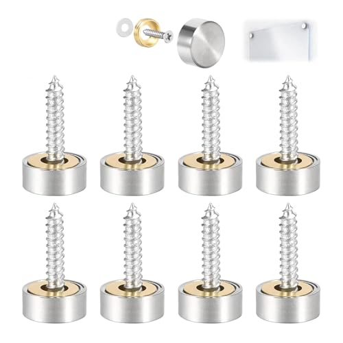 Nevoluxer 8 Stück Spiegel Schrauben Zier Kappen Abdeck Nägel – korrosionsbeständige Schrauben Abdeckkappen für Spiegel & Möbel（10 mm) von Nevoluxer
