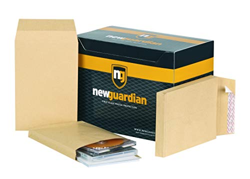 New Guardian Versandtaschen (haftklebend, 25 mm Lasche, 130 g/qm, Manila, 241 x 165 mm) 100 Stück von New Guardian