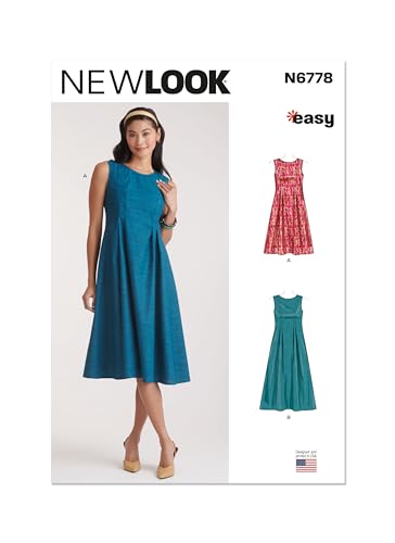 NEW LOOK Paper Pattern UN6778A Damenkleid in zwei Längen A (38-40-42-44-46-48-50) von New Look