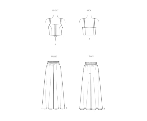 NEW LOOK Paper Pattern UN6779A Damen-BH, Oberteil und Hose, Größe XS, S, M, L, XL von New Look