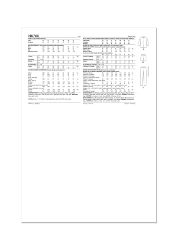 NEW LOOK Paper Pattern UN6780A Damenjacke, Shorts und Hose A (38-40-42-44-46-48-50) von New Look