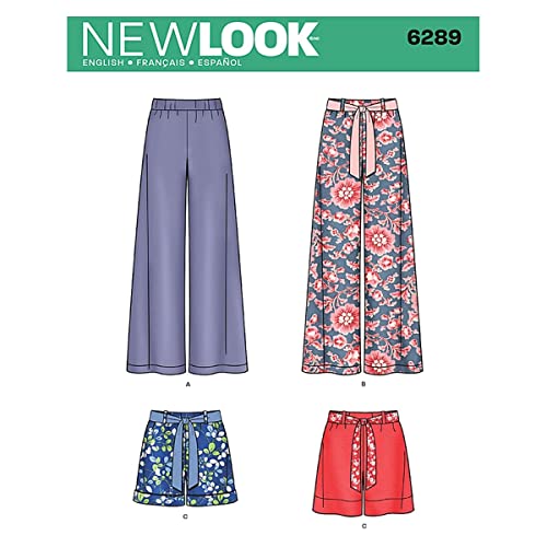 Simplicity Creative Patterns New Look 6289 Damen-Hosen oder Shorts und Bindegürtel, Größe A (36-38-40-42-46) von New Look