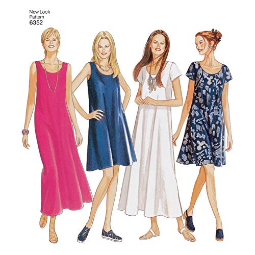 New Look Damen Easy Schnittmuster 6352 Kleider in 4 Variationen von New Look
