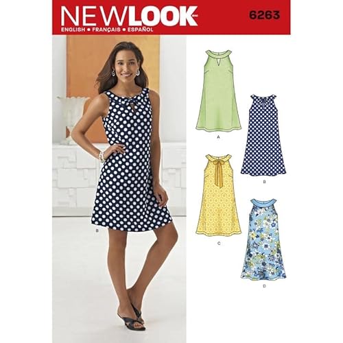 New Look Damen Leicht Schnittmuster 6263 A Line Sommer Kleid von New Look