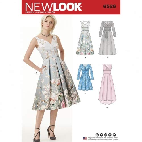 New Look Damen-Schnittmuster 6526 Kleid mit Mieder Variationen von New Look