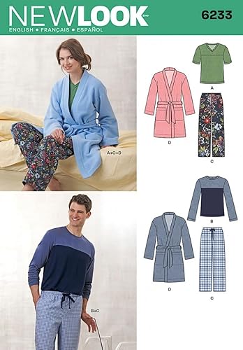 New Look Damen & Herren & # 39; S Einfach Schnittmuster 6233 Schlafanzug & Bademantel + GRATIS Minerva Crafts Craft Guide New Look Damen & Herren & # 39; S Einfach Schnittmuster 6233 Schlafanzug & Bademantel + GRATIS Minerva Crafts Craft Guide von New Look