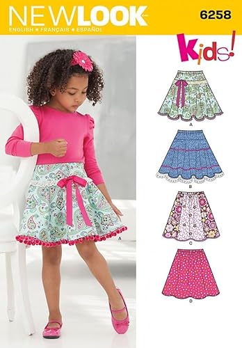 New Look Kinder Leicht Schnittmuster 6258) Circle Röcke mit elastischem Bund von New Look