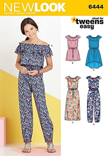 New Look Mädchen Einfach Schnittmuster 6444 Strampler, Jumpsuits & Kleider von New Look