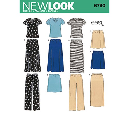 New Look Misses' 6730 Einzelschnittmuster, Größe A, Mehrfarbig von New Look
