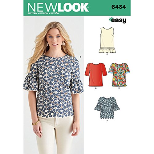 New Look Pattern 6434A Misses' Tops with Fabric Variations, Paper, 22x15x1 cm von New Look
