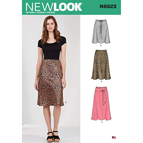 New Look N6623 Schnittmuster für Damenröcke in drei Längen, Papier, Weiß, verschiedene Farben von New Look