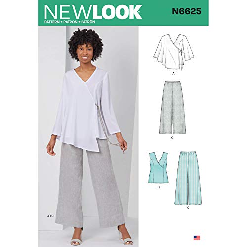 New Look N6625 Schnittmuster für Damenoberteile und Hosen, Papier, Weiß, verschiedene Farben New Look N6625 Schnittmuster für Damenoberteile und Hosen, Papier, Weiß, verschiedene Farben von New Look