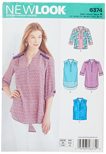 New Look Schnittmuster 6374: Bluse, Papier, weiß, Size A (10-12-14-16-18-20-22) New Look Schnittmuster 6374: Bluse, Papier, weiß, Size A (10-12-14-16-18-20-22) von New Look