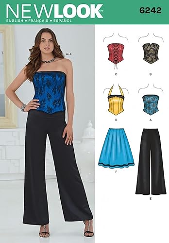 New Look Schnittmuster 6242 für Korsett-Tops, Rock und Hosen mit weitem Bein New Look Schnittmuster 6242 für Korsett-Tops, Rock und Hosen mit weitem Bein von New Look