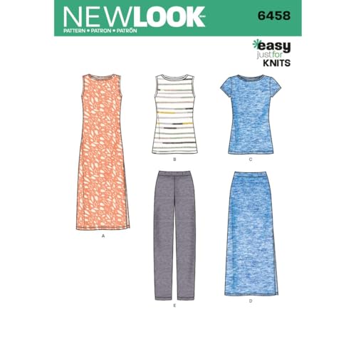 New Look Schnittmuster 6458 A Misses 'Easy Knit Trennt, weiß von New Look