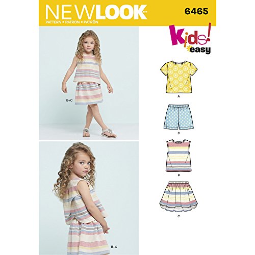 New Look Schnittmuster 6465 EIN Kind 's Easy Top, Rock und Shorts, Weiß von New Look
