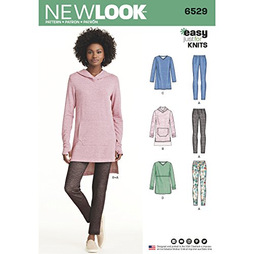 New Look Schnittmuster 6529 Damen Knit Tuniken und Leggings, Papier, weiß, 22 x 15 x 1 cm von New Look