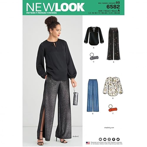 New Look Schnittmuster 6582 Oberteile, Hose, Taschen A (36-38-40) von New Look