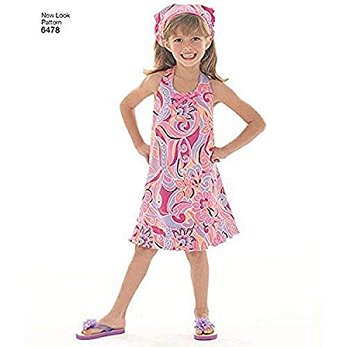 New Look Schnittmuster Kleid s 6478 Child'Neckholder, Sommerkleid, Strandkleid Kleid und Schal, von New Look