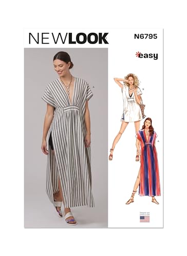 New Look Schnittmuster UN6795A Damen-Kaftan in zwei Längen, S-M-L-XL-XXL von New Look