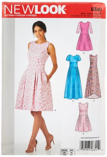 New Look Sewing Pattern 6341: Misses' Dress in Three Lengths, Size A, Paper, Multi-Coloured, A (6-8-10-12-14-16-18) von New Look