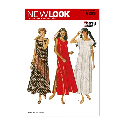 Simplicity New Look Schnittmuster 6229 Damenkleider, Gr. 36-48, Papier, Mehrfarbig, A (8-10-12-14-16-18) Simplicity New Look Schnittmuster 6229 Damenkleider, Gr. 36-48, Papier, Mehrfarbig, A (8-10-12-14-16-18) von Simplicity