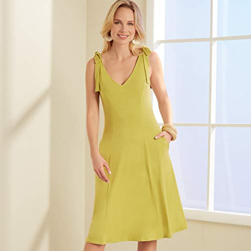 New Look UN6669A Sewing Pattern Misses' Dress, Designed for Knits Schnittmuster N6669 Damenkleid, entworfen für Stretch-Strickwaren, weiß, A (10-12-14-16-18-20-22) von New Look