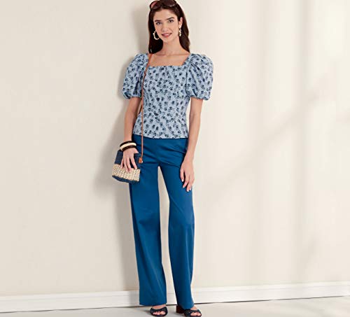 New Look UN6678A Sewing Pattern Misses' Top and Trousers Schnittmuster N6678 Damenoberteil und Hose, weiß, A (6-8-10-12-14-16-18) von New Look