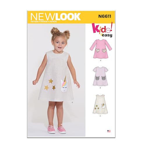 NewLook New Look Muster N6611 Kinderkleid, Papier, weiß von New Look