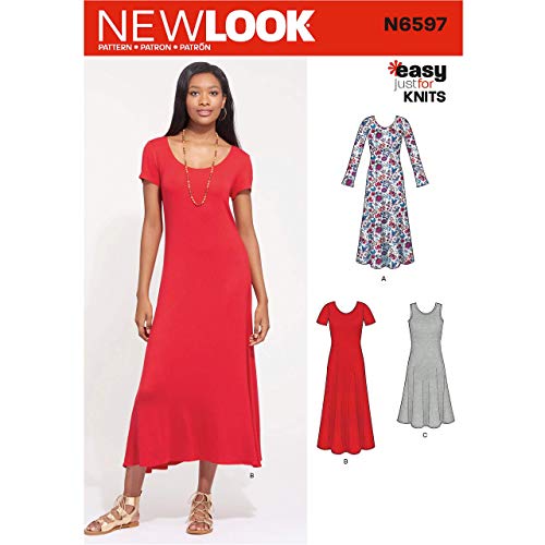 NewLook New Look Schnittmuster N6597 Damen Strickkleid, Papier, Weiß, verschiedene von New Look