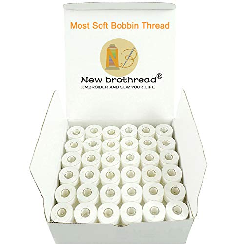 New brothread 144pcs Weiß 60S/2 (90WT) Bobbin Thread Vorgewickelten Spulen Unterfaden Kunststoff Größe A SA156 für Stickerei und Nähmaschine Brother/Babylock/Janome/Singer/Kenmore Stickgarn Nähgarn von New brothread