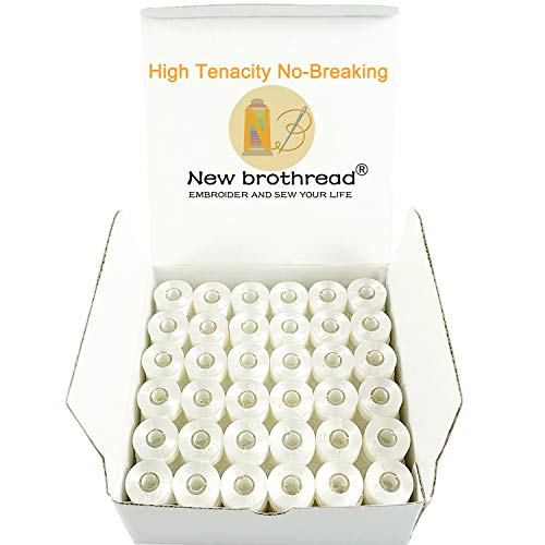 New brothread 144pcs Weiß 70D/2 (60WT) Bobbin Thread Vorgewickelten Spulen Unterfaden Kunststoff Größe A SA156 für Stickerei und Nähmaschine Brother/Babylock/Janome/Singer/Kenmore Stickgarn Nähgarn von New brothread