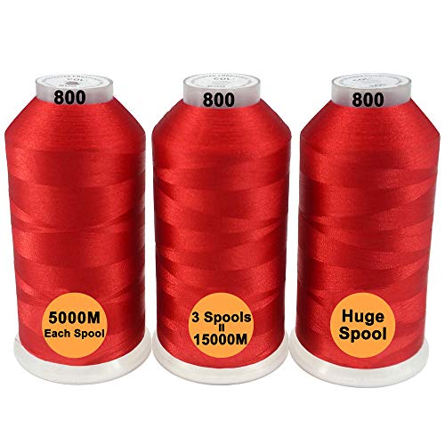 New brothread 3er Set Rot Farben Polyester Maschinen Stickgarn Riesige Spule 5000M für alle Stickmaschine New brothread 3er Set Rot Farben Polyester Maschinen Stickgarn Riesige Spule 5000M für alle Stickmaschine von New brothread