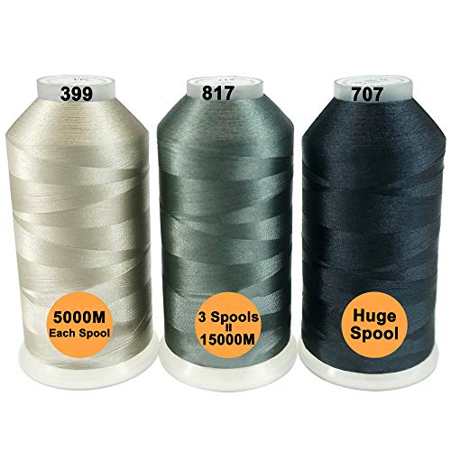 New brothread 3er Set Verschiedene Grau Farben Polyester Maschinen Stickgarn Riesige Spule 5000M für alle Stickmaschine New brothread 3er Set Verschiedene Grau Farben Polyester Maschinen Stickgarn Riesige Spule 5000M für alle Stickmaschine von New brothread