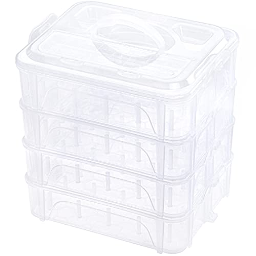 New brothread 4 Schichten Stapelbare Klare Speicherbox/Organizer für 80 Spulen Zuhause Stickgarn und Nähgarn (Anforderungen an die Spulengröße: Höhe≤5.6cm; Breite≤4.3cm) von New brothread