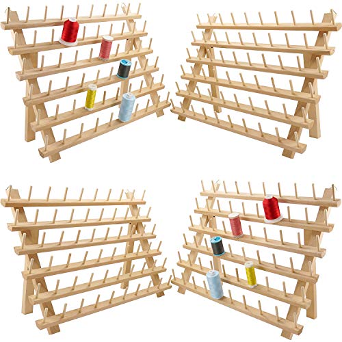 New brothread 4x60 Spulen Holz Fadenhalter/Garnhalter/Fadenspulen Organizer mit Haken zum Aufhängen für Stickerei, Quilten, Nähen, Haare Flechten New brothread 4x60 Spulen Holz Fadenhalter/Garnhalter/Fadenspulen Organizer mit Haken zum Aufhängen für Stickerei, Quilten, Nähen, Haare Flechten von New brothread