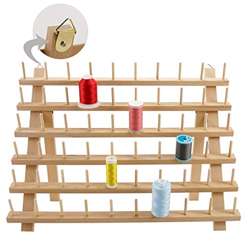 New brothread 60 Spulen Holz Fadenhalter/Garnhalter/Fadenspulen Organizer mit Haken zum Aufhängen für Stickerei, Quilten, Nähen, Haare Flechten New brothread 60 Spulen Holz Fadenhalter/Garnhalter/Fadenspulen Organizer mit Haken zum Aufhängen für Stickerei, Quilten, Nähen, Haare Flechten von New brothread