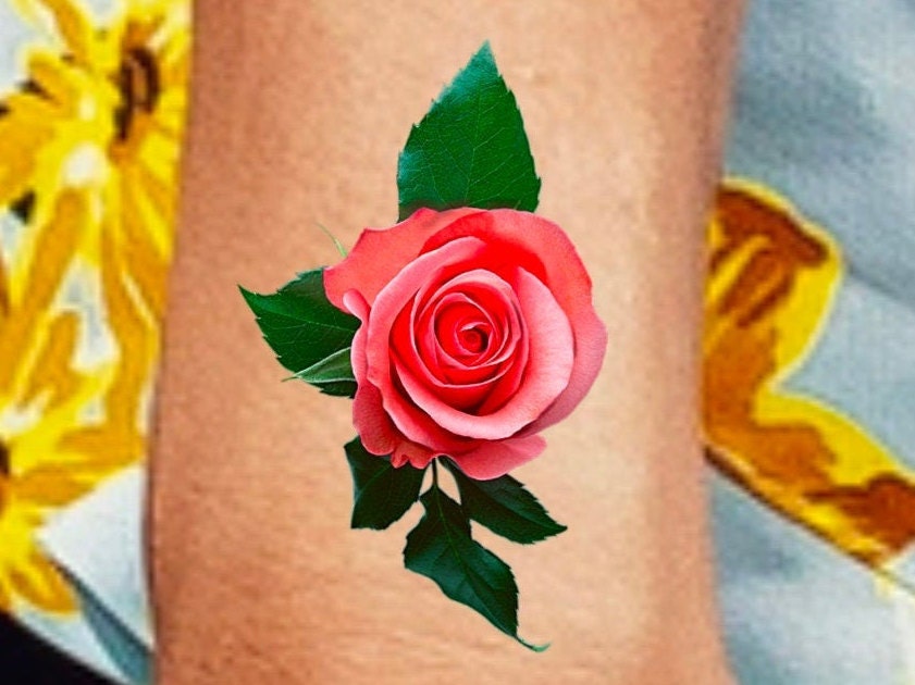 Rose Temporäres Tattoo / von NewYouTattoo