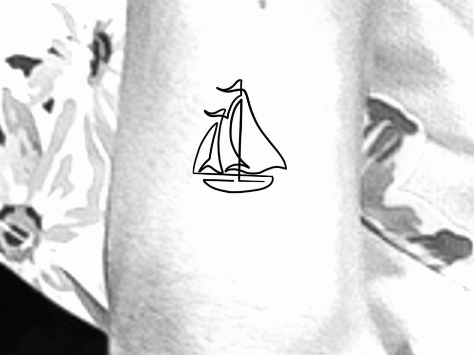 Segelboot Temporäres Tattoo/Boot Wasser Segel Tattoo Ozean Strand Handgelenk Arm von NewYouTattoo