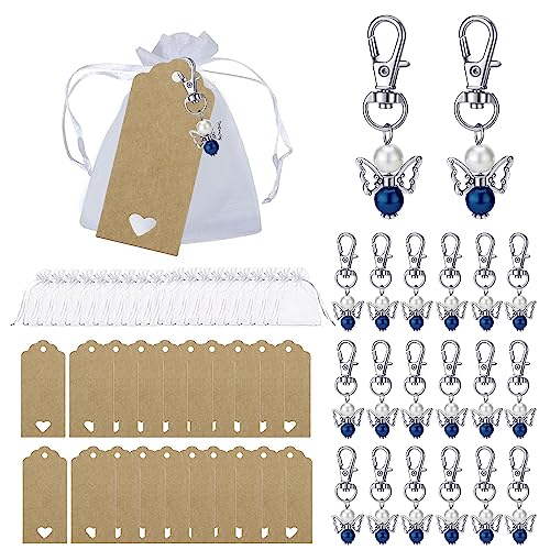 NewZC Gastgeschenke Hochzeit Taufe Set 20 Stück Schutzengel Schlüsselanhänger/Organza Beutel/Kraft-Tags für Taufe Konfirmation Kommunion Geburtstag Party NewZC Gastgeschenke Hochzeit Taufe Set 20 Stück Schutzengel Schlüsselanhänger/Organza Beutel/Kraft-Tags für Taufe Konfirmation Kommunion Geburtstag Party von NewZC
