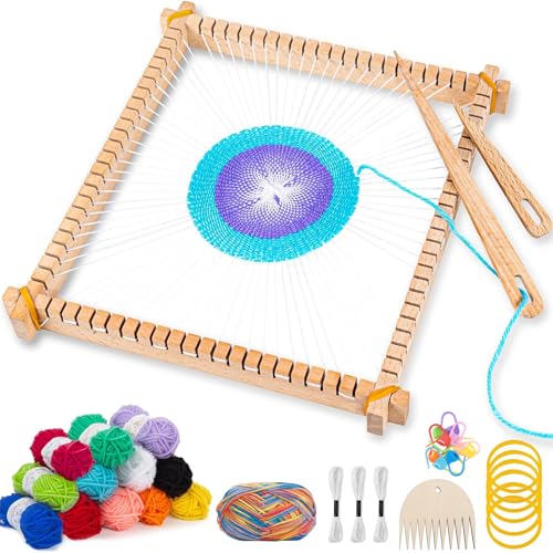 NewZC Webrahmen für Kinder 25 x 28cm - Holzwebstuhl Stricken für Anfänger Set mit Wolle Webschiffchen und Webkamm - Kreatives DIY Weaving Looms aus Holz Websets Mädchen von 6–12 Jahren NewZC Webrahmen für Kinder 25 x 28cm - Holzwebstuhl Stricken für Anfänger Set mit Wolle Webschiffchen und Webkamm - Kreatives DIY Weaving Looms aus Holz Websets Mädchen von 6–12 Jahren von NewZC