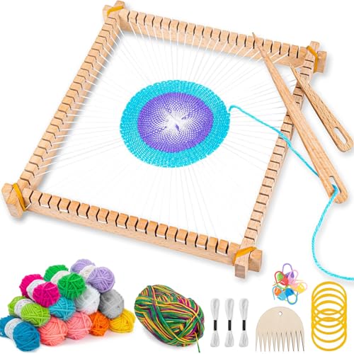 NewZC Webrahmen kinder - 25 x 28cm Holzwebstuhl Stricken für Anfänger Set mit Wolle Webschiffchen und Webkamm - Kreatives DIY Weaving Looms aus Holz Websets Mädchen von 6–12 Jahren NewZC Webrahmen kinder - 25 x 28cm Holzwebstuhl Stricken für Anfänger Set mit Wolle Webschiffchen und Webkamm - Kreatives DIY Weaving Looms aus Holz Websets Mädchen von 6–12 Jahren von NewZC