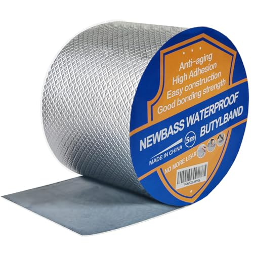 Newbass Butylband - 100 mm x 5 m Wasserdichtes Klebeband - Dichtband selbstklebend - Klebeband Wasserdicht - Unterwasser Klebeband - Abdichtungsband Newbass Butylband - 100 mm x 5 m Wasserdichtes Klebeband - Dichtband selbstklebend - Klebeband Wasserdicht - Unterwasser Klebeband - Abdichtungsband von Newbass