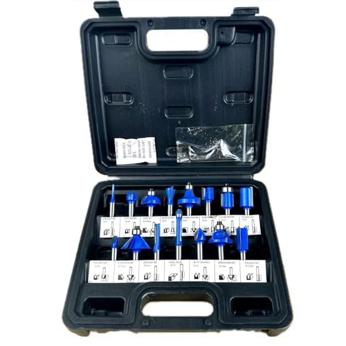 Newdeli Fräser-Bit-Set, 1/4-Zoll-Schaft, 15 Stück, Fräser-Bits, Wolframkarbidspitze, Fräser-Bit, Holzbearbeitungswerkzeug für Anfänger Newdeli Fräser-Bit-Set, 1/4-Zoll-Schaft, 15 Stück, Fräser-Bits, Wolframkarbidspitze, Fräser-Bit, Holzbearbeitungswerkzeug für Anfänger von Newdeli